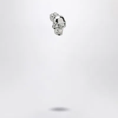 Alexander Mcqueen Alexander Mc Queen Skull Earring In Palladium In Metal
