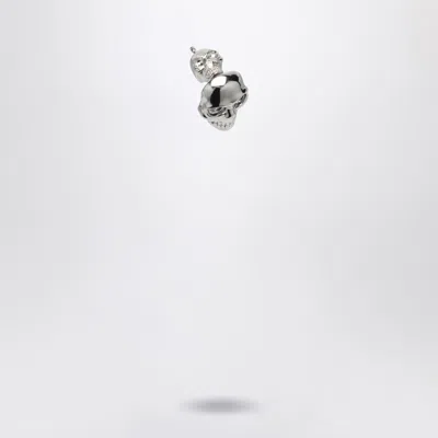 Alexander Mcqueen Alexander Mc Queen Skull Earring In Palladium In Metal