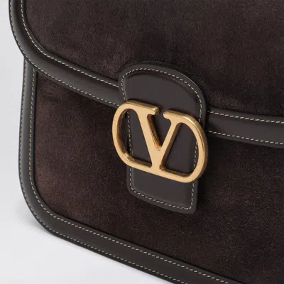 Valentino 9to5 Medium Suede Shoulder Bag In Brown