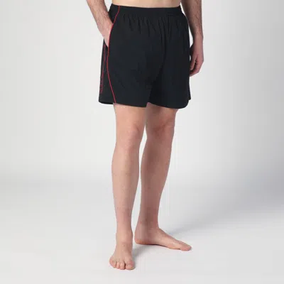 Balenciaga Rainbow Logo Elastic Waist Mesh Swim Shorts In Black
