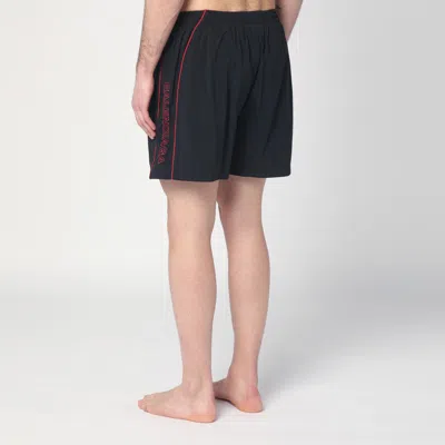 Balenciaga Rainbow Logo Elastic Waist Mesh Swim Shorts In Black