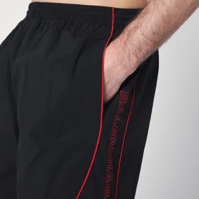 Balenciaga Rainbow Logo Elastic Waist Mesh Swim Shorts In Black