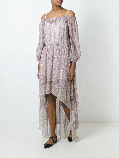 Shop Philosophy Di Lorenzo Serafini Floral Print Off-shoulder Dress