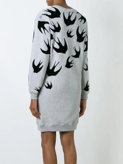 Shop Mcq By Alexander Mcqueen Mcq Alexander Mcqueen 'swallow' Sweatshirt Dress - Grey