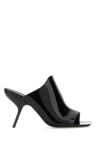 Shop Ferragamo Back Leather Slide Mules