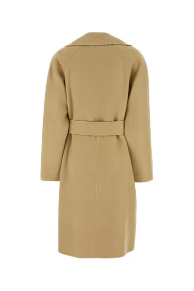 Shop Burberry Beige Wool Reversible Coat