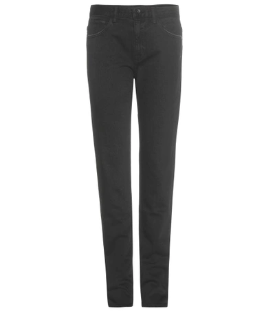 Helmut Lang Relaxed Tapered Distressed Jeans In Llack