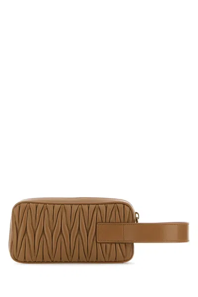Miu Miu Women Biscuit Leather Clutch