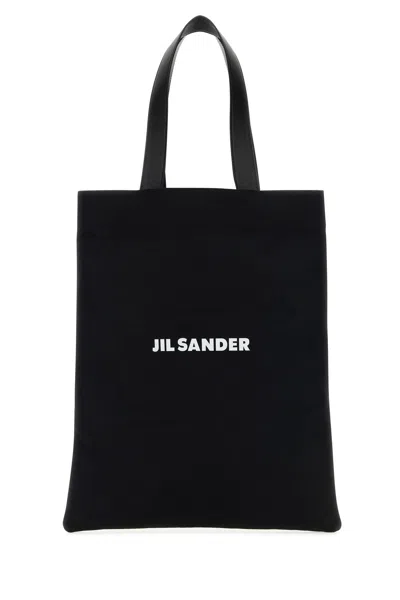 Jil Sander Black Canvas Medium Book Shopping Bag