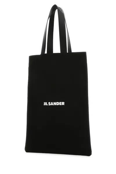 Jil Sander Borsa Shopping In Tela Nera Donna