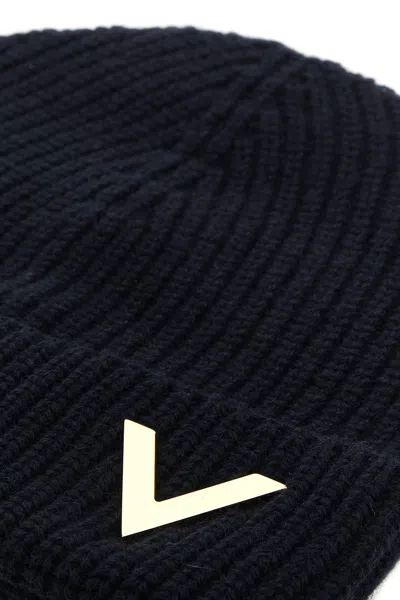 Valentino Folded Brim Cashmere Knit Beanie