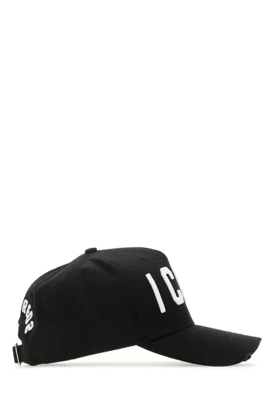 Dsquared2 Black Cotton Baseball Cap