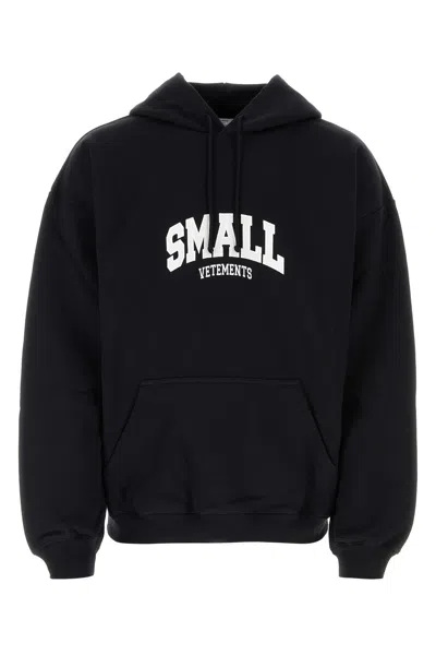 Vetements Felpa Oversize In Misto Cotone Nero Uomo