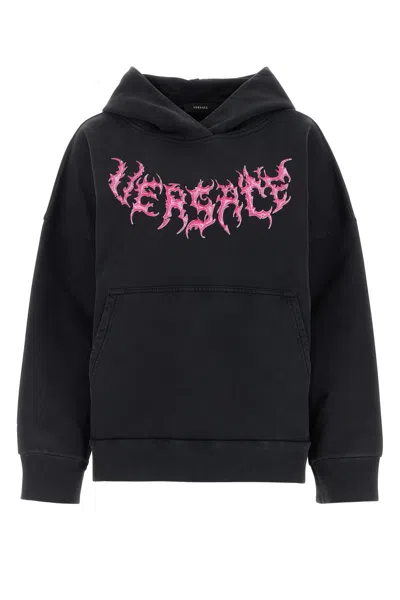 Versace Black Cotton Oversize Sweatshirt
