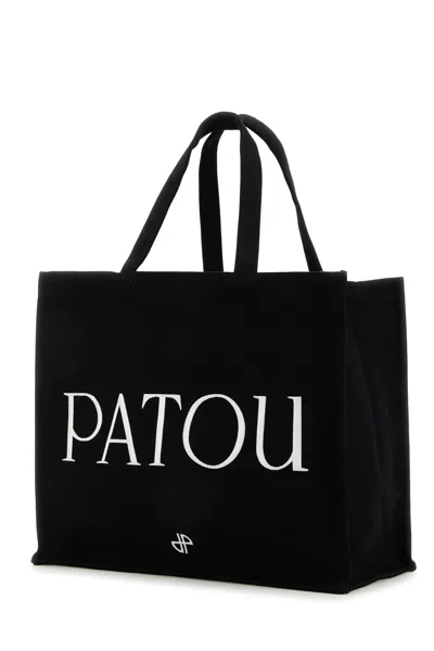 Patou Black Cotton Shopping Bag