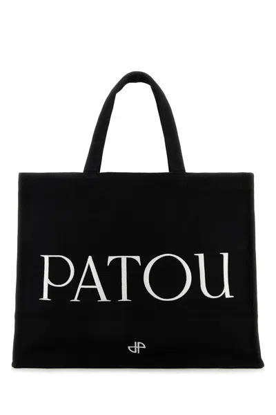 Patou Black Cotton Shopping Bag