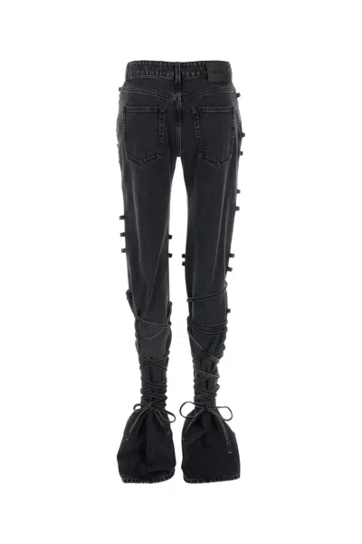 Alexander Mcqueen Flared Jeans With Unique Lace-up Detailing And High-quality Cotton Fabric