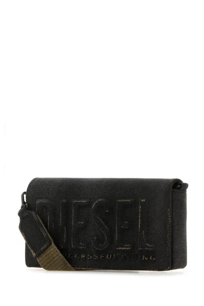 Diesel Black Denim M Biscotto Crossbody Bag