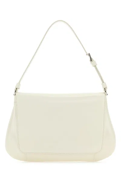 Amina Muaddi Women Black Leather Ami Shoulder Bag