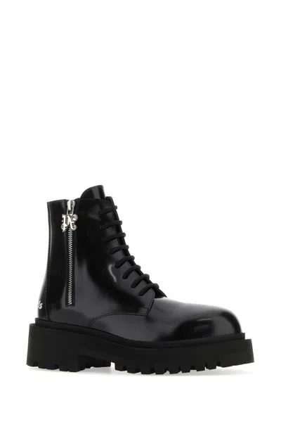 Palm Angels Combat Boots In Leather
