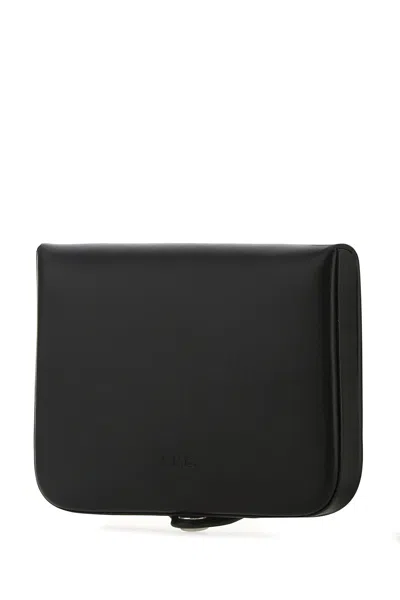 Apc A.p.c. Man Black Leather Card Holder