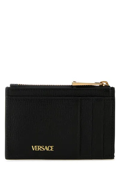 Versace Black Leather Card Holder