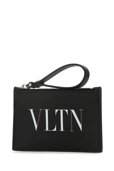 Valentino Black Leather Card Holder