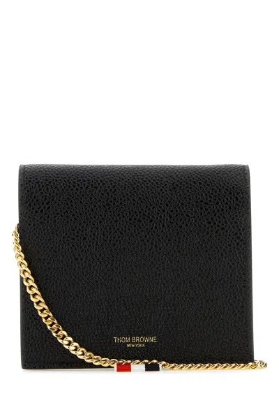 Thom Browne Black Leather Card Holder
