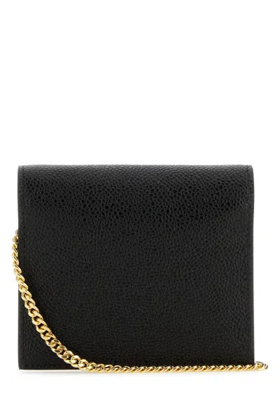 Thom Browne Black Leather Card Holder