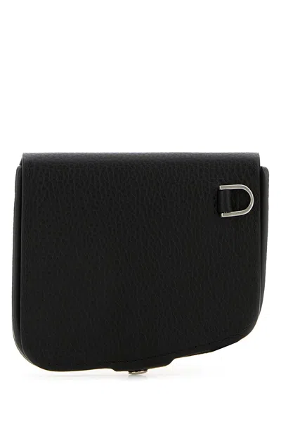 Ferragamo Small Leather Change Purse In Black