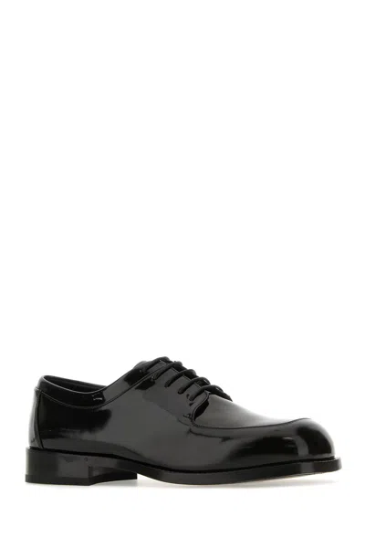 Ferragamo Black Leather Dinamic Lace-up Shoes