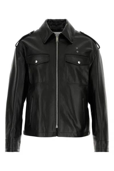 Alexander Mcqueen Leather Jacket With Chest Pockets And Epaulettes
