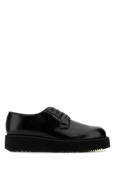 Prada Leather Lace-up Shoes Platform Sole