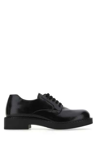 Prada Brushed Leather Lace-up Shoes