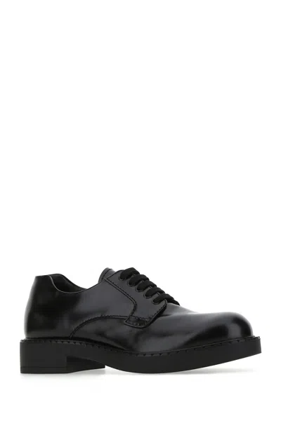 Prada Brushed Leather Lace-up Shoes