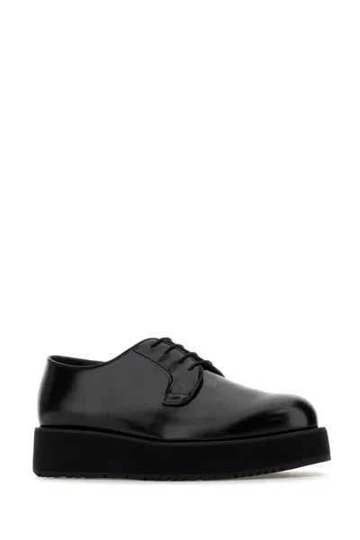 Prada Leather Lace-up Shoes Platform Sole