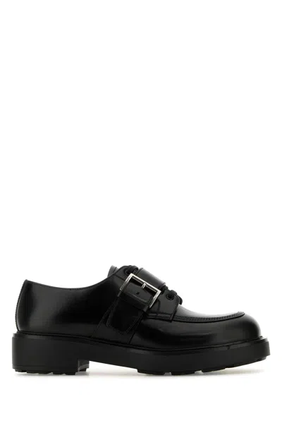 Prada Lace-up Block Heel Round Toe Shoes