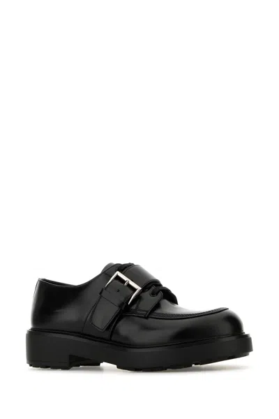 Prada Lace-up Block Heel Round Toe Shoes
