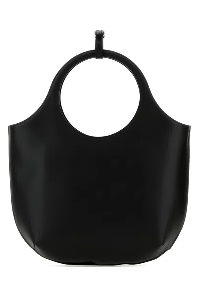 Courrèges Courregès Black Leather Medium Holy Handbag