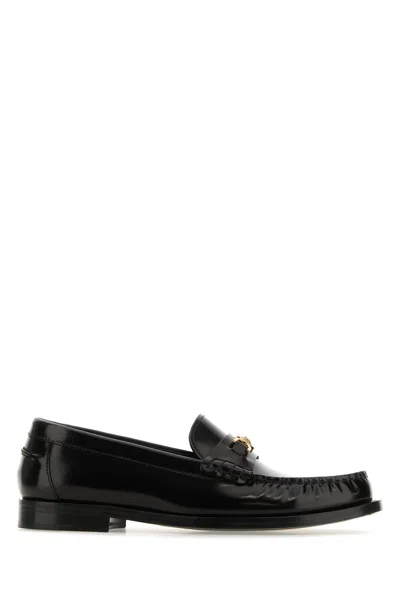 Versace Medusa Chain Leather Loafers