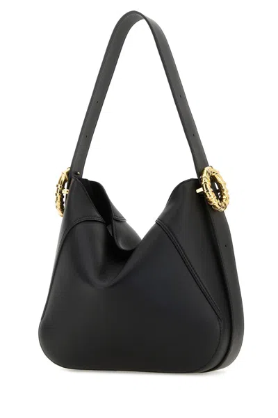 Shop Lanvin Black Leather Melodie Shoulder Bag