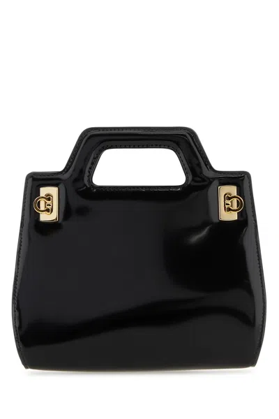 Ferragamo Black Leather Wanda Bag