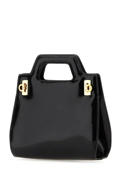 Ferragamo Black Leather Wanda Bag