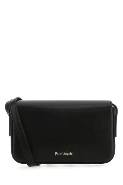 Palm Angels Black Leather Palm Beach Bridge Crossbody Bag