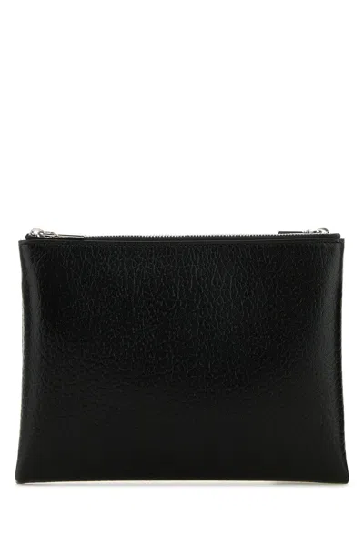 Alexander Mcqueen Black Leather Pouch