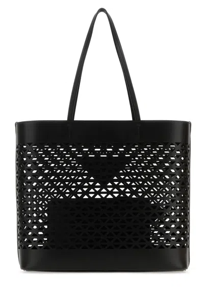 Prada Large Perforated Leather Tote Bag