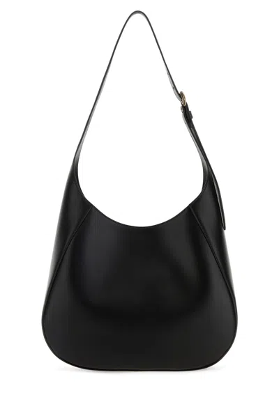Prada Leather Shoulder Bag With Triangle Logo
