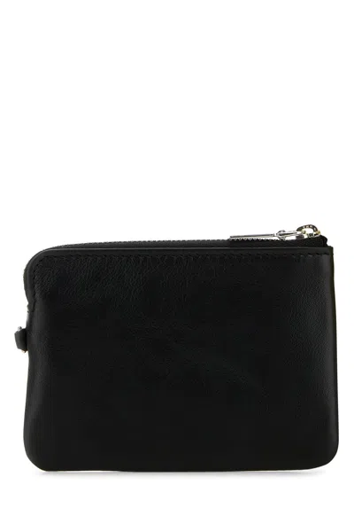 Alexander Mcqueen Black Leather Sling Card Holder