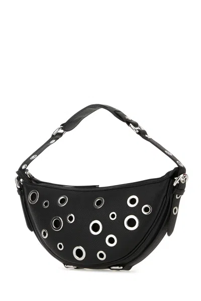 By Far Leather Shoulder Bag With Studs And Grommet Detailing