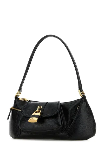 Chloé Black Leather The 99 Shoulder Bag In Black